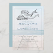 Meerjungfrau und Dolphin-Brautparty Einladung (Vorne/Hinten)