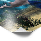 Meerjungfrau und Dolphin Fotodruck (Ecke)