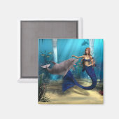 Meerjungfrau und Dolphin Magnet (Vorderseite/Rückseite)