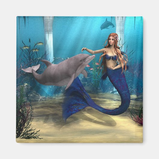 Meerjungfrau und Dolphin Magnet (Vorne)