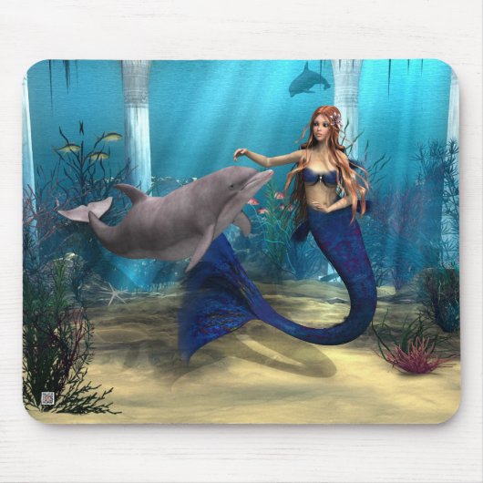 Meerjungfrau und Dolphin Mousepad (Vorne)