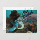 Meerjungfrau und Dolphin Postkarte (Vorne/Hinten)