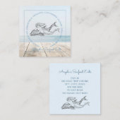 Meerjungfrau und Dolphin Sea Food LKW oder Restaur Quadratische Visitenkarte (Vorne/Hinten)