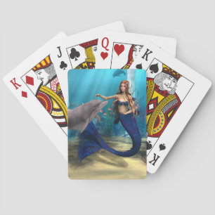 Meerjungfrau und Dolphin Spielkarten