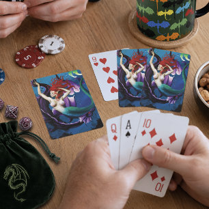 Meerjungfrau und Drachenfreund Spielkarten
