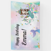 Meerjungfrau und Einhornkugel Banner (Vertikal)