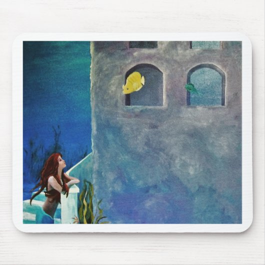 Meerjungfrau und Fisch auf der Burg Mousepad (Vorne)