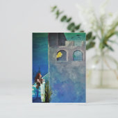 Meerjungfrau und Fisch auf der Burg Postkarte (Stehend Vorderseite)