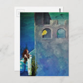 Meerjungfrau und Fisch auf der Burg Postkarte (Vorne/Hinten)