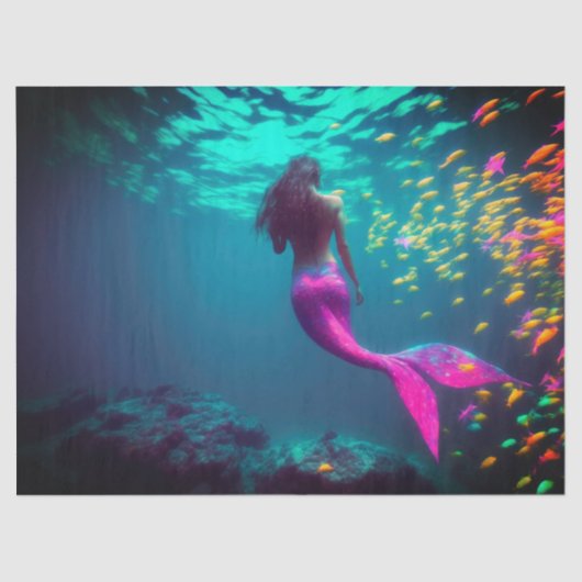 Meerjungfrau und Fisch Geschenkpapier Seidenpapier (Vorderseite)