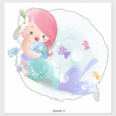 Meerjungfrau und Fischaufkleber Aufkleber (Blatt)