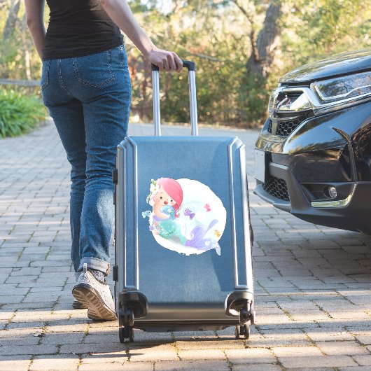 Meerjungfrau und Fischaufkleber Aufkleber (Koffer Insitu)