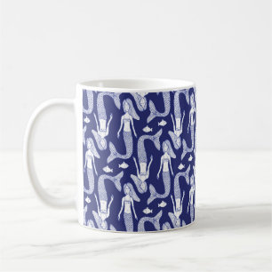 Meerjungfrau und Fischmuster im Vintagen Stil  Kaffeetasse