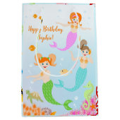Meerjungfrau und Freundinnen Geburtstagsparty Mittlere Geschenktüte (Vorderseite)