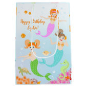 Meerjungfrau und Freundinnen Geburtstagsparty Mittlere Geschenktüte (Rückseite)