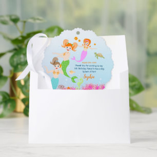 Meerjungfrau und Freundinnen Geburtstagsparty Ornament Karte