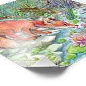 Meerjungfrau und Fuchs Fotodruck (Ecke)