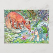 Meerjungfrau und Fuchs Postkarte (Vorderseite)