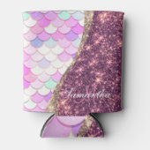 Meerjungfrau und Glitzer Dosenkühler (Vorderseite)