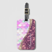 Meerjungfrau und Glitzer Gepäckanhänger (Vorderseite Vertikal)