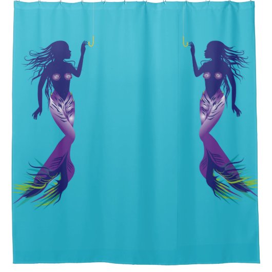 Meerjungfrau und Golden Hook Duschvorhang (Vorderseite)