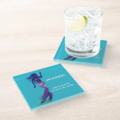 Meerjungfrau und Golden Hook Glasuntersetzer (Schrägansicht)