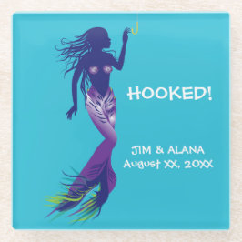 Meerjungfrau und Golden Hook Glasuntersetzer