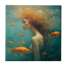 Meerjungfrau und Goldfish