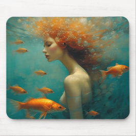Meerjungfrau und Goldfish Mousepad