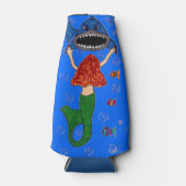 Meerjungfrau und Haifischflasche Cooler Flaschenkühler (Vorderseite)