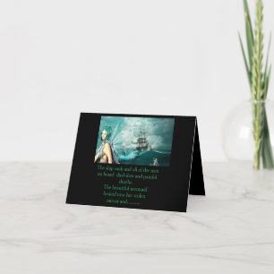 Meerjungfrau und Halloween-Geschichte Feiertagskarte