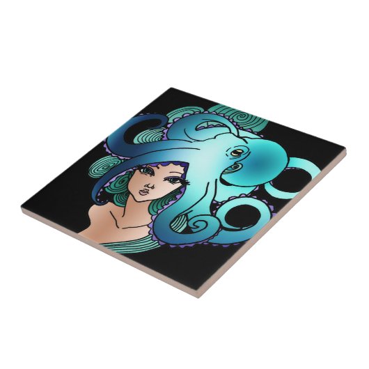 Meerjungfrau und Krake Fliese (Seite)