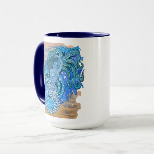 Meerjungfrau und Krake Tasse (Vorderseite Links)