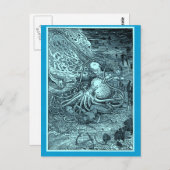 Meerjungfrau und Kraken Postkarte (Vorne/Hinten)