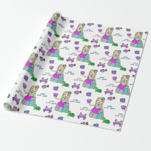 Meerjungfrau und Meereskreaturen Mädchen-Geschenkp Geschenkpapier