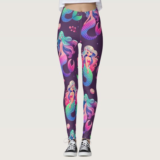 Meerjungfrau und Meeresmotive Leggings (Vorderseite)