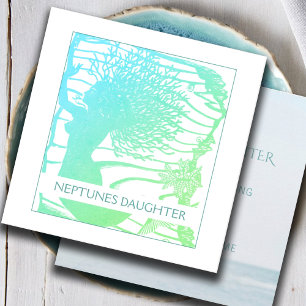 Meerjungfrau und Meereswellen Quadratische Visitenkarte