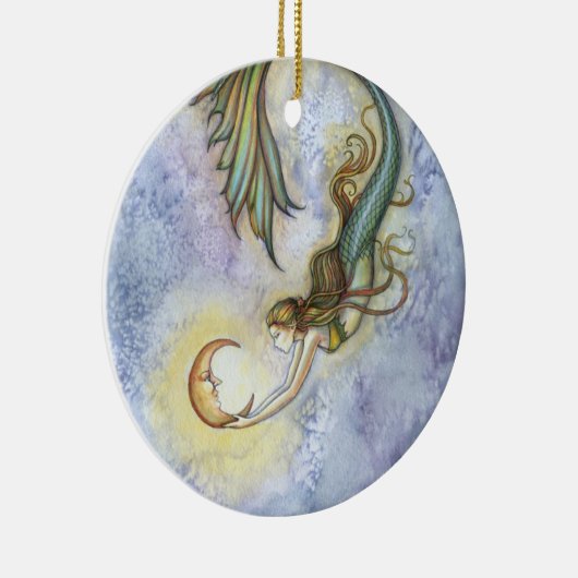 Meerjungfrau und Mondverzierung Keramikornament (Rechts)