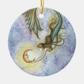Meerjungfrau und Mondverzierung Keramikornament (Vorne)
