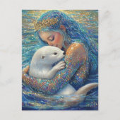 Meerjungfrau und Otter Postkarte (Vorderseite)