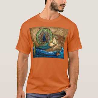 Meerjungfrau und Pfauenfantasy T-Shirt