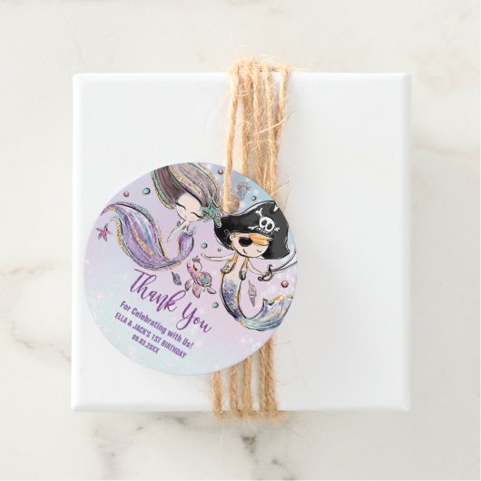 Meerjungfrau und Pirate Unterhalb des Meerespools Geschenkanhänger (Beispiel)