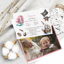 Meerjungfrau und Pirate, Wasserfarbgeburtstag Einl