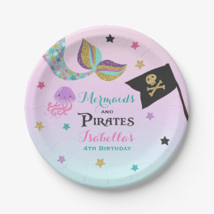 Meerjungfrau-und Piraten-PapierParty-Teller Pappteller