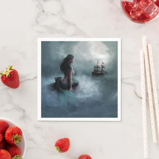 Meerjungfrau und Piratenschiff Serviette (Beispiel)