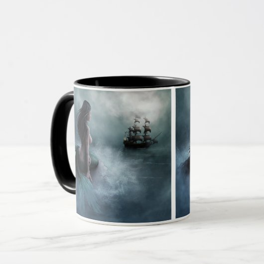 Meerjungfrau und Piratenschiff Tasse (Vorderseite Links)