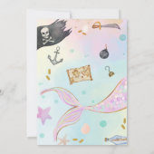 Meerjungfrau und Piratenschweinchen Geburtstag Einladung (Rückseite)