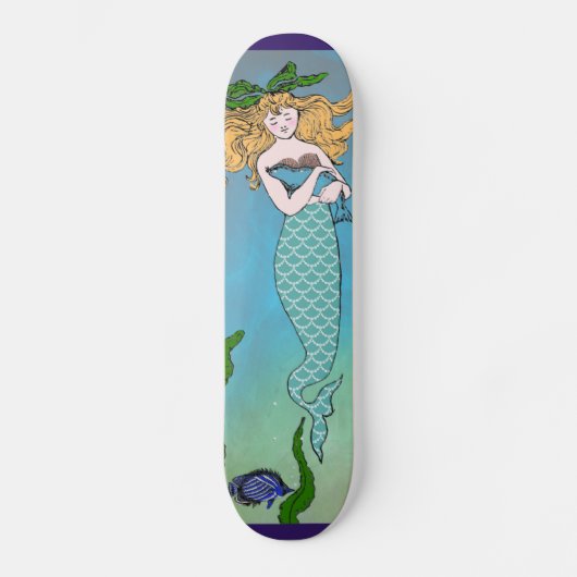 Meerjungfrau und Robbe Skateboard (Vorderseite)