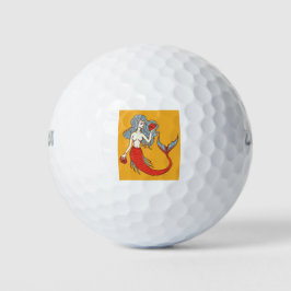 Meerjungfrau und Schädel Golfball