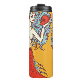 Meerjungfrau und Schädel Thermosbecher